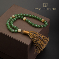 Чётки православные 40 бусин. Зелёный нефрит