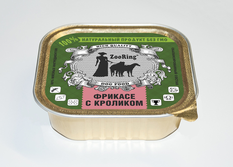 ZooRing консервы для собак (фрикасе с кроликом) кусочки в желе 100 гр