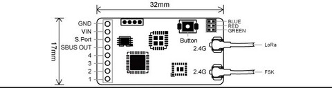 Приёмник FrSky TW MX 2.4 ГГц (DUAL 2.4G+2.4G)