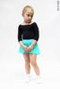 Kids set: 2 Sleeves leotard black + skirt