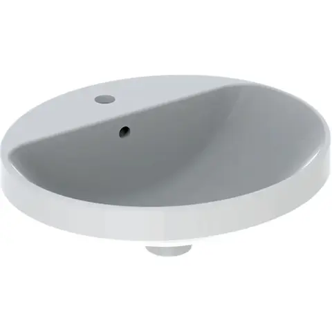 Geberit VariForm Раковина встраиваемая в столешницу овальной формы, 50х45 см, с отв. под смеситель, с отв. перелива