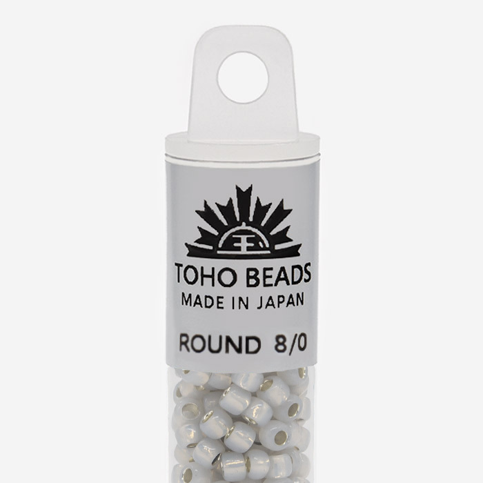 Японский бисер TOHO Round 8/0 (№PF2101), окрашенный изнутри прозрачный