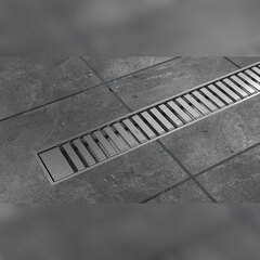 ТП-55.1D-700 Линейный трап с сухим затвором с решеткой из нержавеющей стали, горизонтальный D50мм