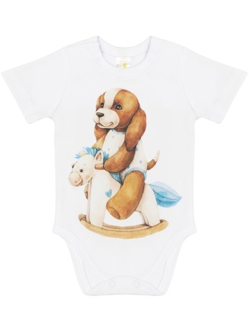 Боди с коротким рукавом "Собачка на качалке"