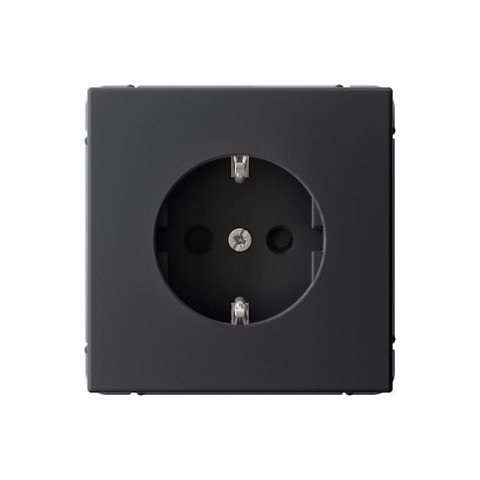 Розетка электрическая 2К+З со шторками 16А 250 В. Цвет Карбон. Systeme electric серия ArtGallery. GAL001045S