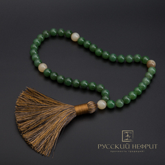 Чётки православные 40 бусин. Зелёный нефрит
