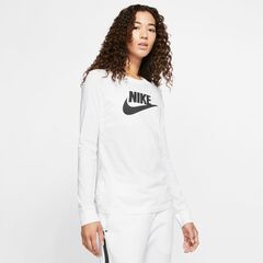 Женская теннисная футболка - Nike Swoosh Essential LS Icon Ftr - white/black