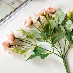 №2 Розы искусственные персиковые, 10 голов 4 см, 30 см, 1 букет.