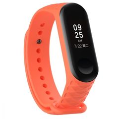 Ремешок для браслета Xiaomi Mi Band 3/4 рифленый (оранжевый)