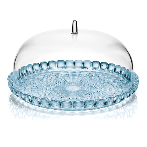 Блюдо сервировочное с крышкой tiffany, ?30 см, голубое