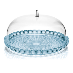 Блюдо сервировочное с крышкой tiffany, ?30 см, голубое