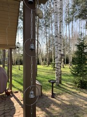 Дождевая цепь «Колокольчики на кольцах», серебряный