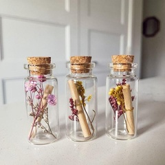 Баночки-бутылочки для хранения с пробкой, прозрачные, 40 мл, набор 4 шт.