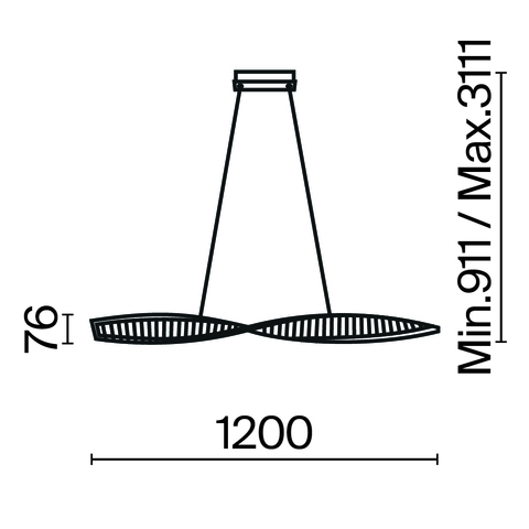 Подвесной светодиодный светильник Maytoni Krone P097PL-L36BS3K