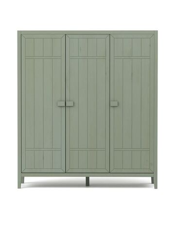 Dipriz Шкаф для одежды Карлос из сосны, 3 двери, 154х50х173, со штангой и полками, эвкалипт