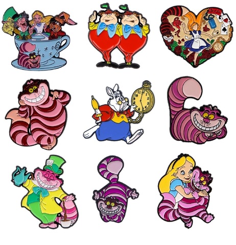 Значок металлический Алиса в стране чудес