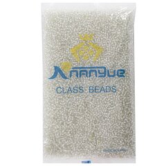 
          Бисер Alingar размер №8 вес 450 гр., прозрачный кристалл, внутри белый, пакет