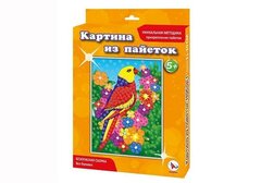 
          Картина из пайеток Ракета, 350х220х30 мм, картонная упаковка, набор №4 "Попугай"