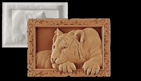 Силиконовый молд № 0677 картина Тигр