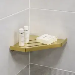 Полка угловая одноэтажная Fixsen Hi-Tech золото-сатин FX-841G