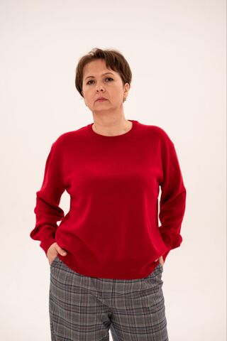Женский Свитер из итальянского полумериноса Размер М-L Красный