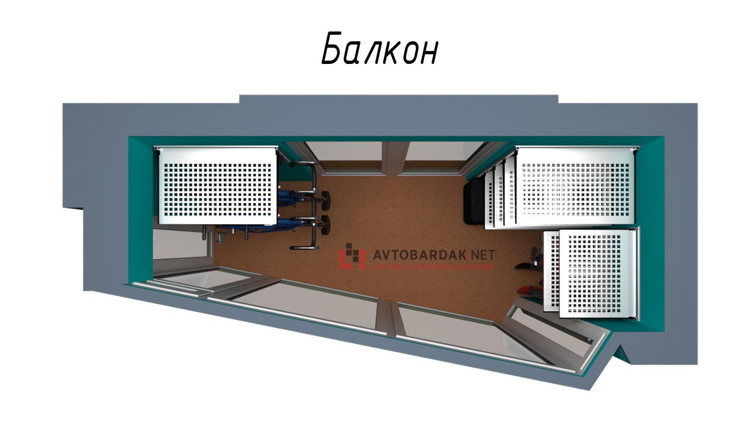 Обустройство балкона - хранение спортинвентаря на балконе в квартире