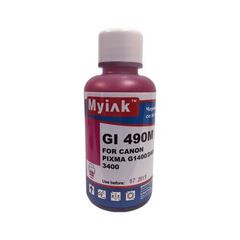 Чернила MyInk GI-490M для Canon PIXMA G1400/G2400/G3400 (100 мл, magenta, Dye)