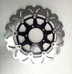 Диск тормозной передний на Kawasaki ZX6R NINJA / ABS, Z800 / ABS, VERSYS, ZX 10R и другие, черный лепестковый