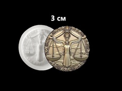 Силиконовый молд медальон Весы 3 см