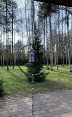 Дождевая цепь «Колокольчики на кольцах», серебряный