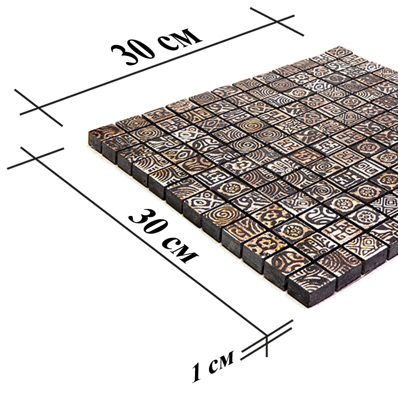 ETH-1 Итальянская мозаика мрамор Skalini Ethniс серебряный коричневый квадрат