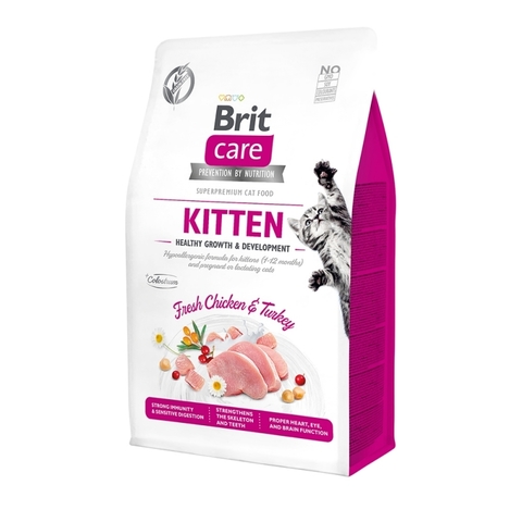 Brit Care Cat GF Kitten Healthy Growth & Development для котят, берем. и кормящих кошек 2кг