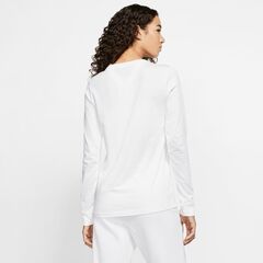 Женская теннисная футболка - Nike Swoosh Essential LS Icon Ftr - white/black