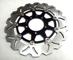 Диск тормозной передний на Kawasaki ZX6R NINJA / ABS, Z800 / ABS, VERSYS, ZX 10R и другие, черный лепестковый
