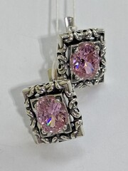 Багет (серьги из серебра)