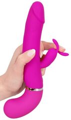 Лиловый вибратор-кролик с функцией сквирта Cumshot Rabbit Vibrator - 24 см. - 