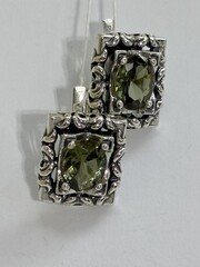 Багет (серьги из серебра)