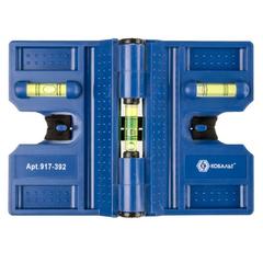 Уровень строительный КОБАЛЬТ угловой, 4 магнита, 3 глазка, точность 0,57 мм/м, пластиковый (917-392)