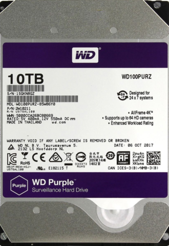 Жесткий диск WD Purple [WD100PURZ] 10 ТБ