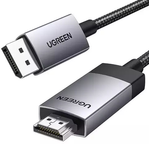 Кабель UGREEN DP to HDMI 4K Cable, 2м, черно-серебристый DP119