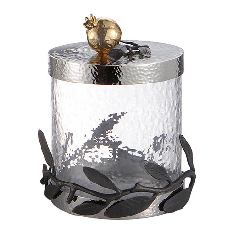 Банка для сыпучих продуктов 13см Michael Aram Оливковая ветвь Золотой гранат