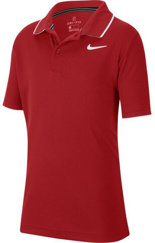 Детская футболка Nike Court B Dry Polo Team - gym red/white/white