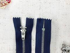 Молния джинсовая, Т4, п/а, L 18 см, тёмно-синий/никель