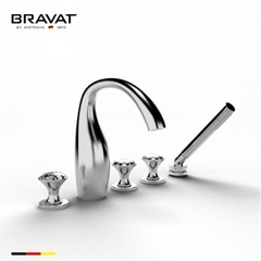 СМЕСИТЕЛЬ ДЛЯ ВАННЫ на пять отверстий BRAVAT SWAROVSKI POLAR CRYSTAL F54287C