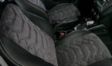 Авточехлы "ТРАНСФОРМЕР". Индивидуальный пошив для Volkswagen Bora. Экокожа. Алькантара.