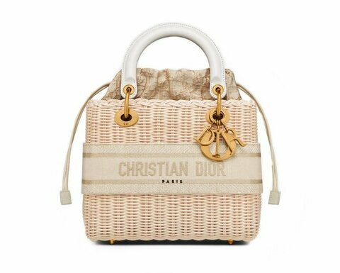 Сумка Dior Lady Dior, модель среднего формата бежевый