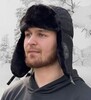 Картинка шапка-ушанка Skully Wear LFM 199_black leather - 1