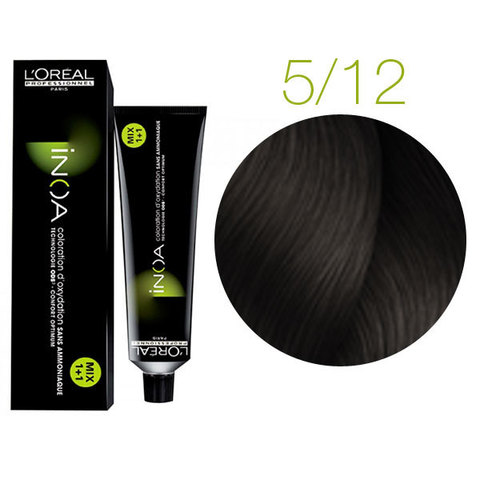 L'Oreal Professionnel INOA 5.12 (Светлый шатен пепельно-перламутровый) - Краска для волос