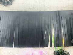 Бахрома кожзам, 10 см, чёрный