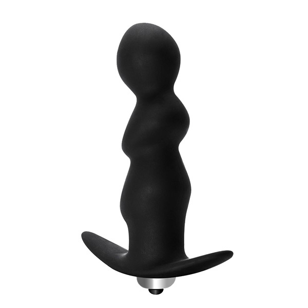 Чёрная фигурная анальная вибропробка 12см Lola Games First Time Spiral Anal Plug 5008-03lola